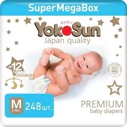 Yokosun Premium Diapers M / 248 pcs отзывы на Srop.ru