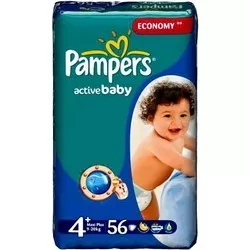Pampers Active Baby 4 Plus / 56 pcs отзывы на Srop.ru